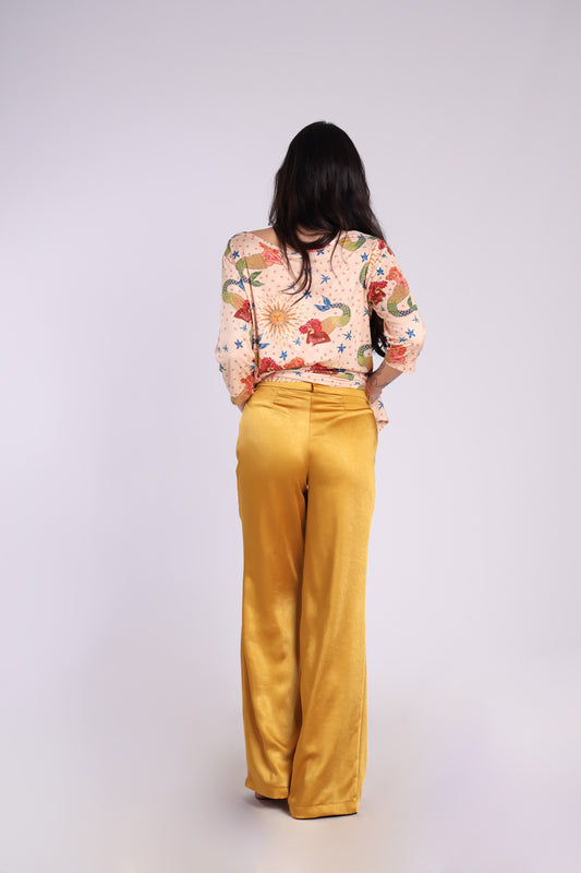 Pantalone Palazzo - Ocra