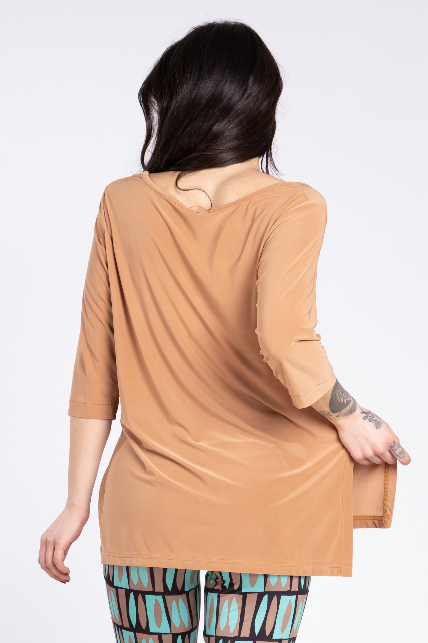 Maglia spacchi - Cammello