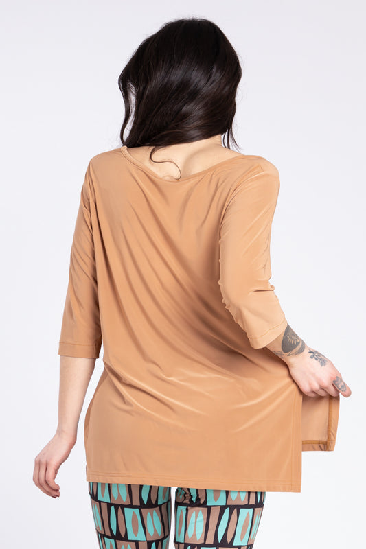 Maglia spacchi - Cammello