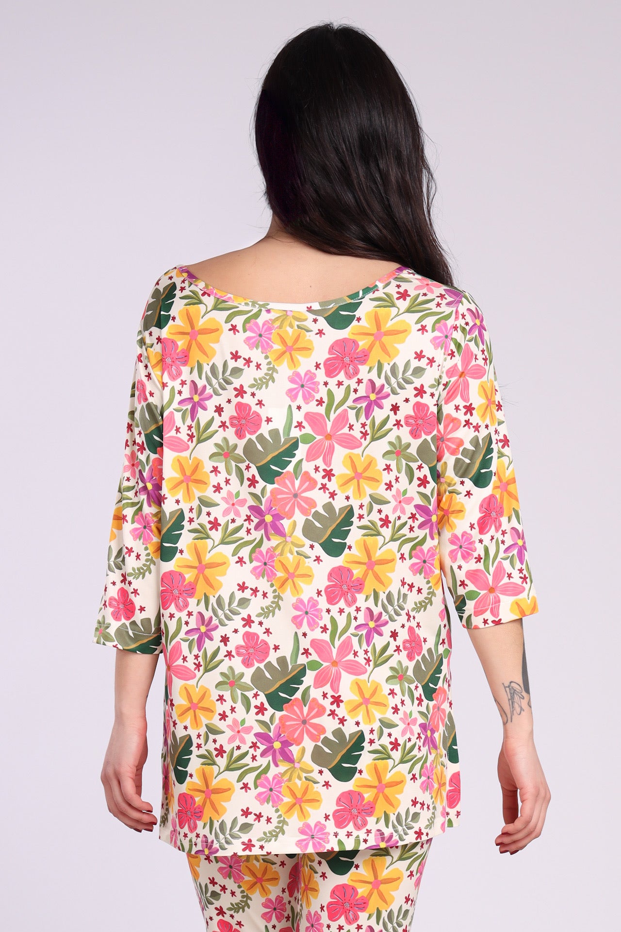 Maglia spacchi fantasia