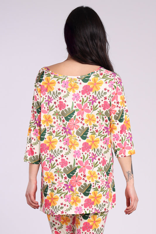 Maglia spacchi fantasia