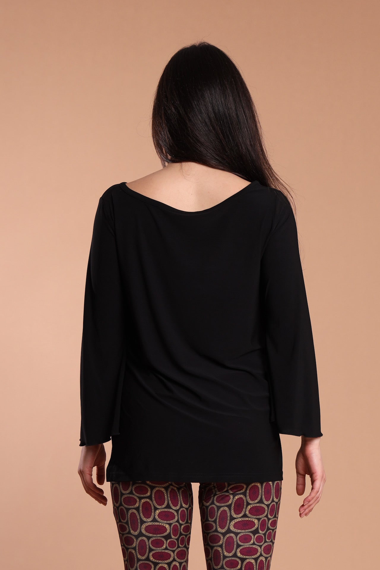 Maglia manica svasata - Nero