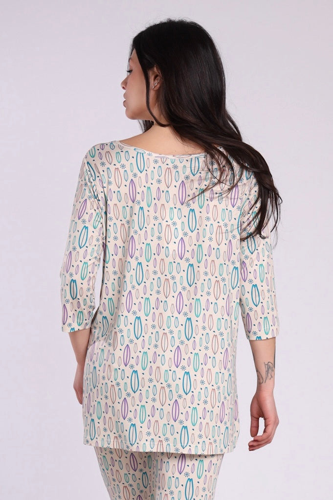 Maglia spacchi fantasia