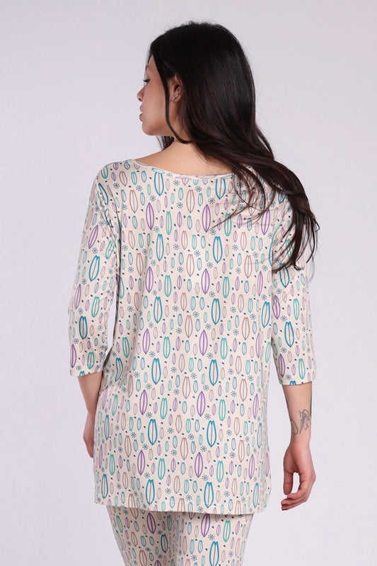 Maglia spacchi fantasia