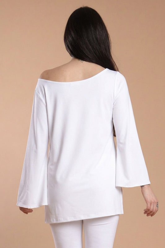 Maglia manica svasata - Bianco
