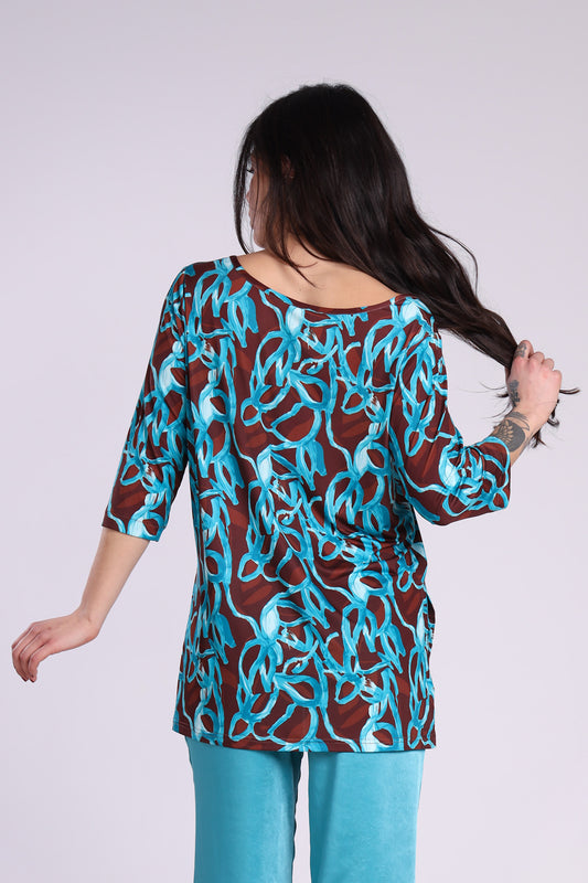 Maglia spacchi fantasia