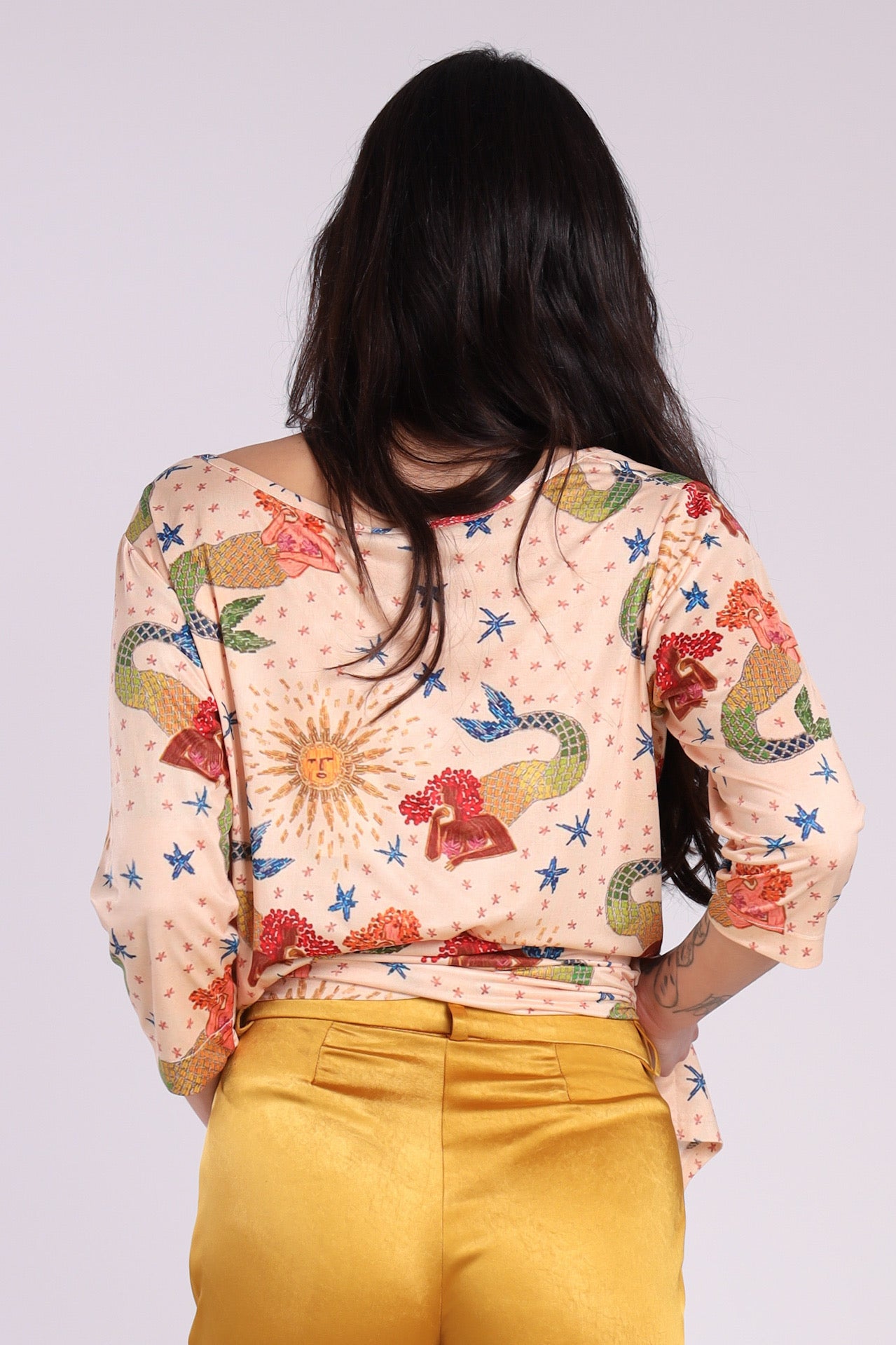 Maglia spacchi fantasia