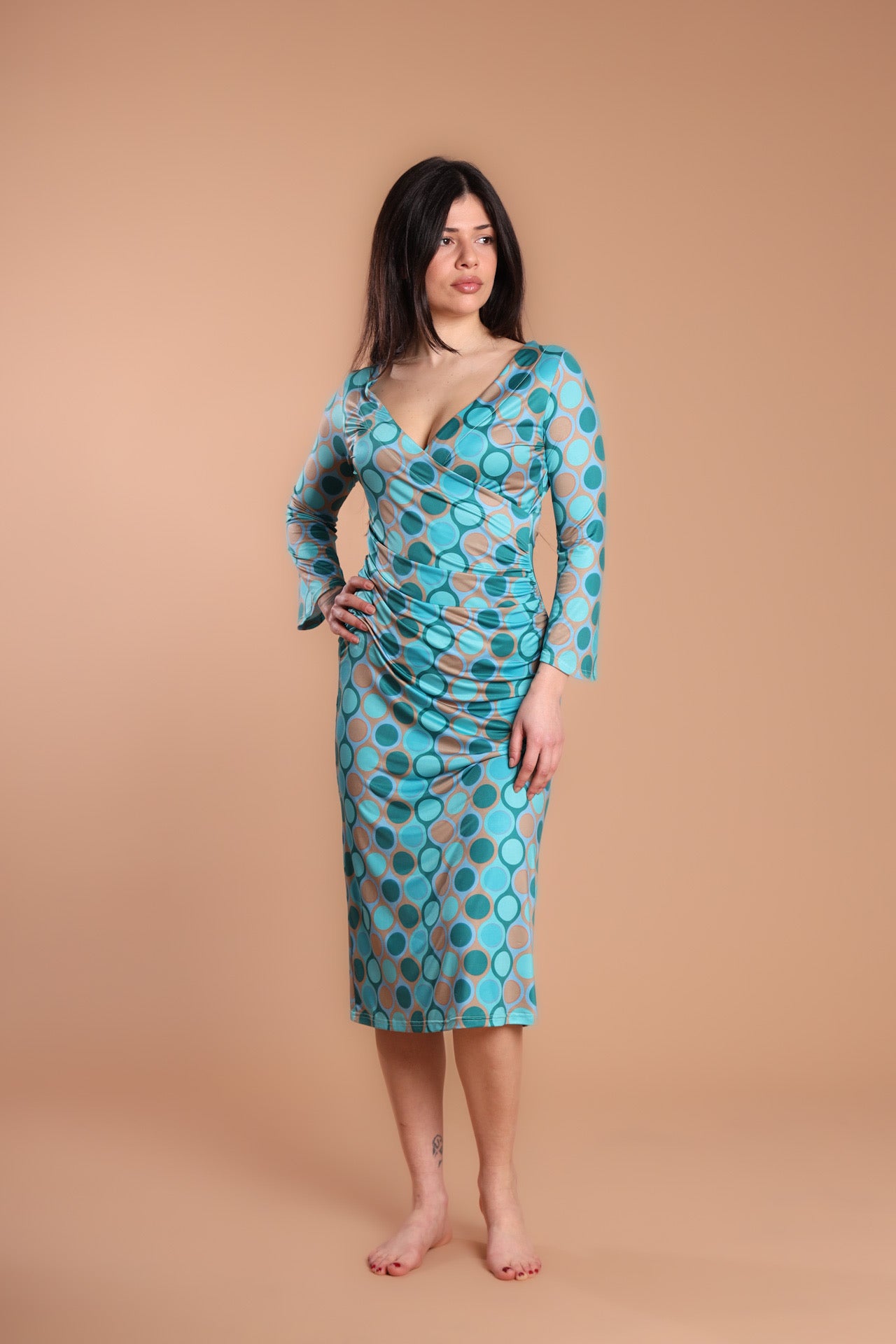 Abito jersey midi
