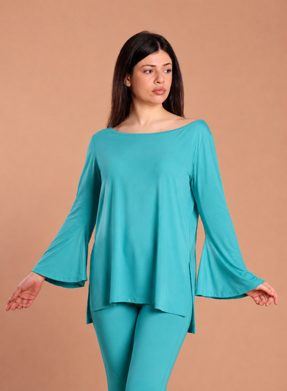 Maglia manica svasata - Ottanio