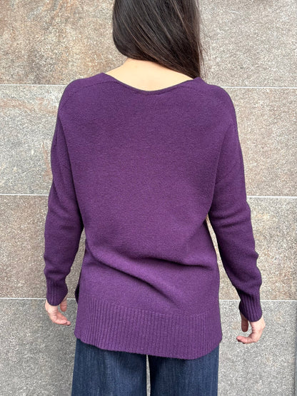 Maglia scollo V trecce