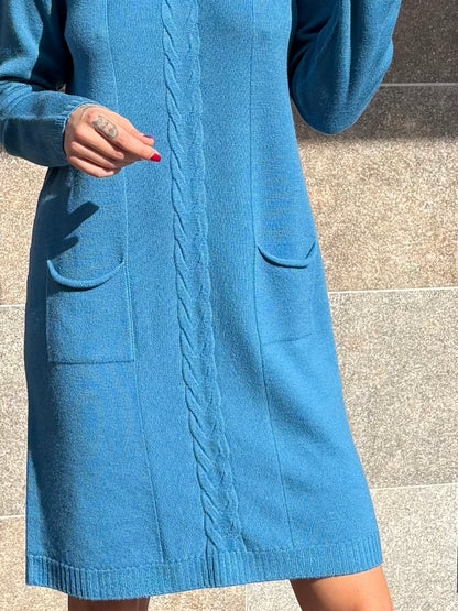 Abito dolcevita treccia