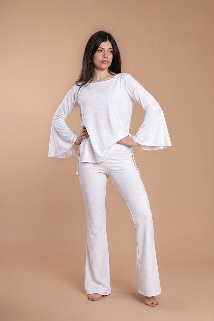 Maglia manica svasata - Bianco