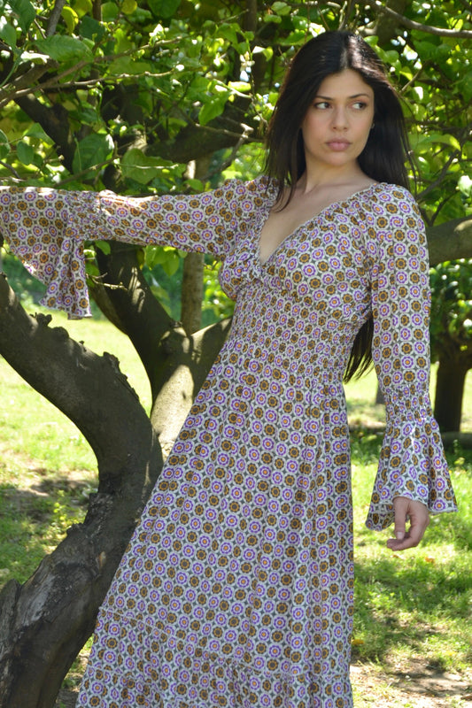 Abito Manica Lunga - Fiori