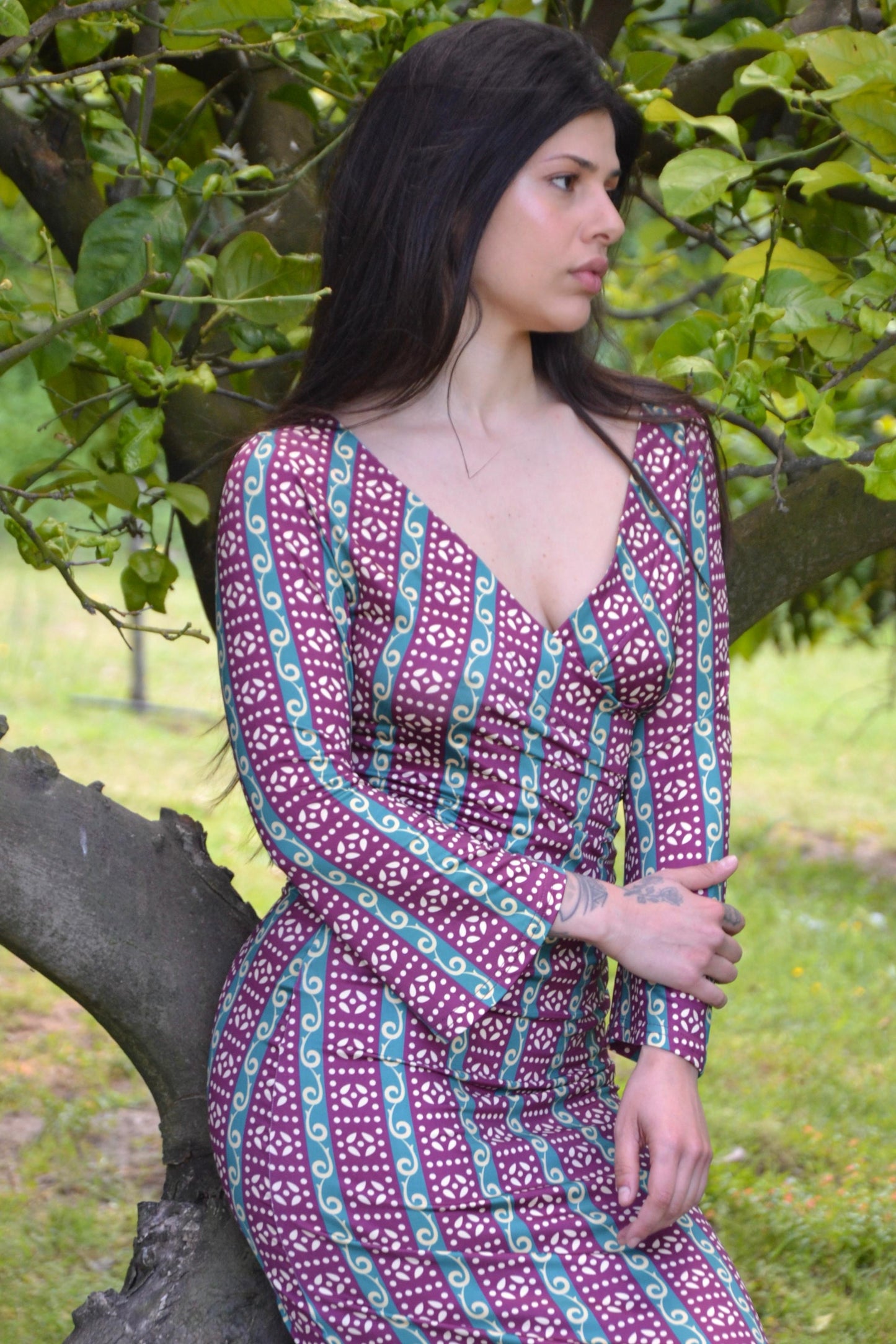 Abito jersey midi