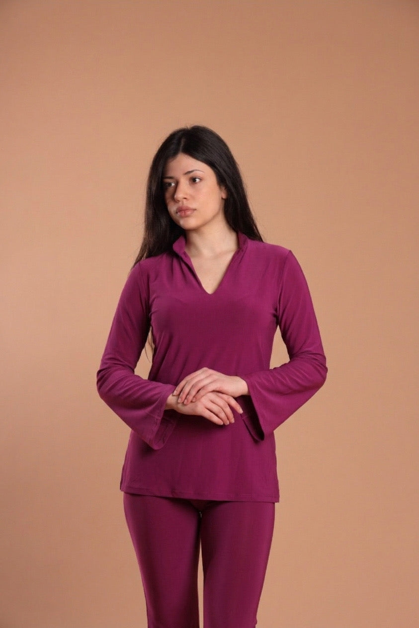 Blusa scollo V - Cipolla