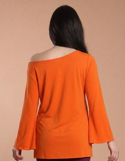 Maglia manica svasata - Arancio