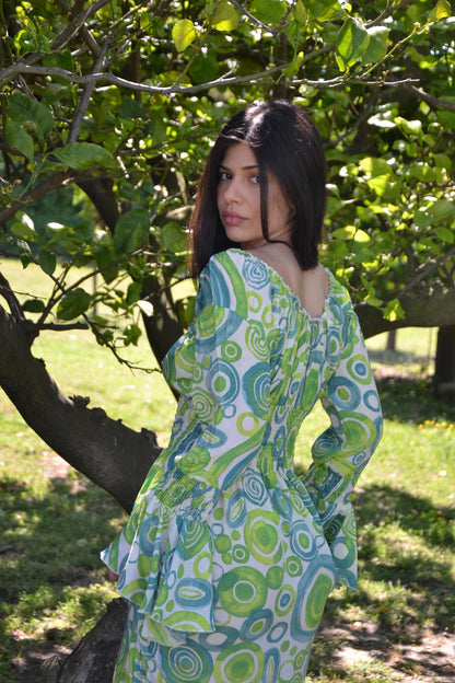 Abito Manica Lunga - Lime