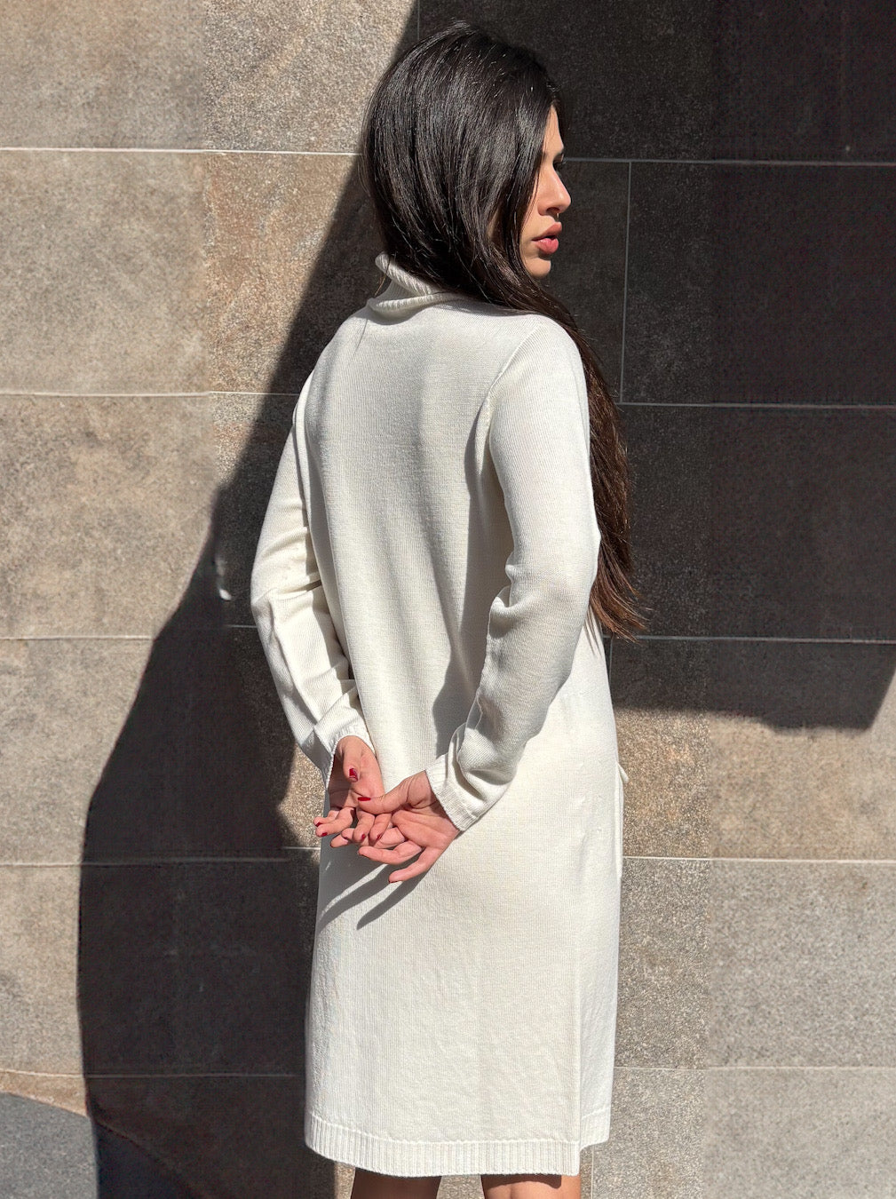 Abito dolcevita treccia