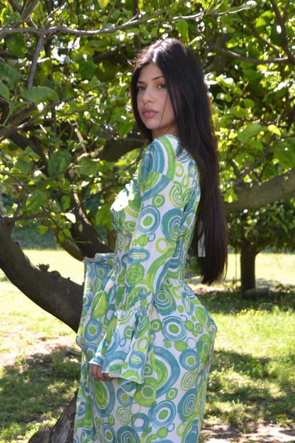 Abito Manica Lunga - Lime