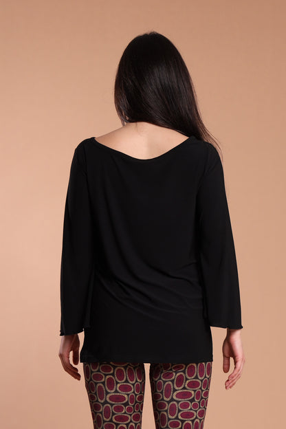 Maglia manica svasata - Nero