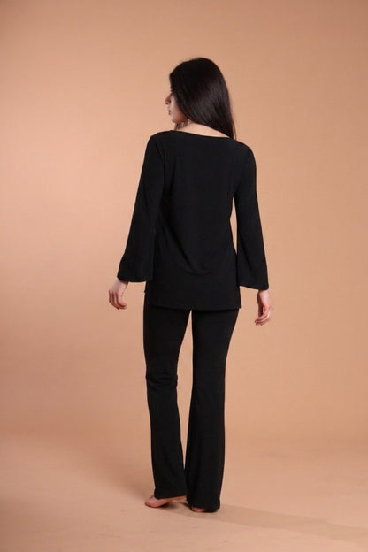 Blusa scollo V - Nero