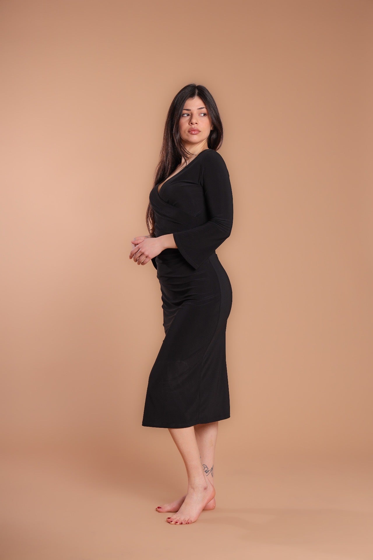 Abito jersey midi